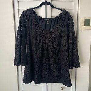 Style & Co. Black Lace Blouse